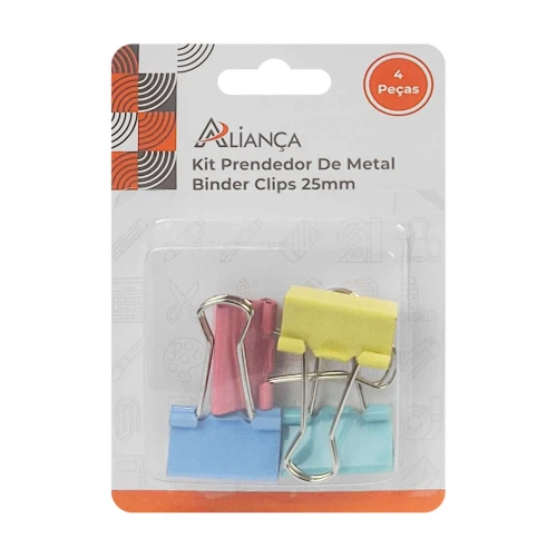 Prendedor de papel mola 32mm preto com 12 unidades Interponte