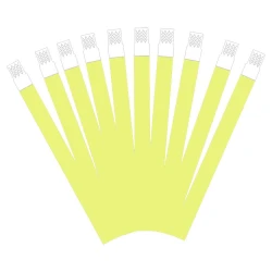 Pulseira de identificação sintética amarelo neon com 40 unidades