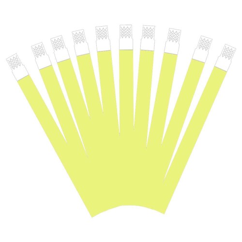 Pulseira de identificação sintética amarelo neon com 40 unidades