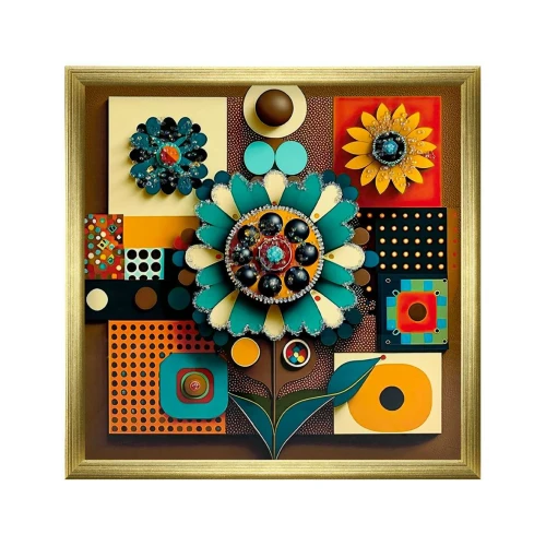 Quadrado decorado com moldura lisa sortidos 42X42cm