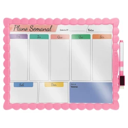 Quadro plano semanal com caneta 28x39cm cores sortidas Interponte