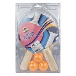 Raquete de ping pong com 03 bolas