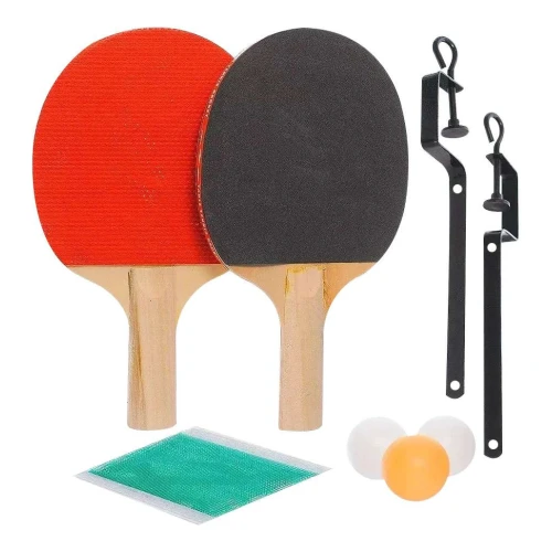 Raquete de ping pong com rede/suporte + 03 bolas