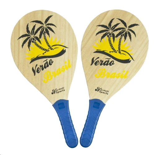 Raquete frescobol madeira 2 peças Raquete frescobol madeira 2 peças