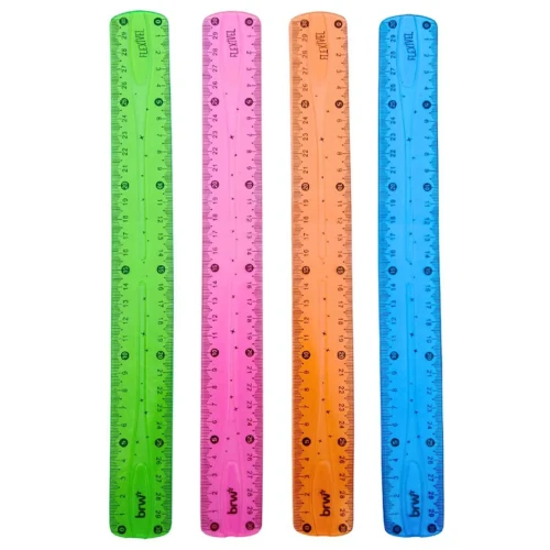 Régua plástica flexível 30cm coloridas