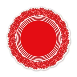 Renda celofane redonda 48cm Isabelli vermelho com 50 unidades Cromus