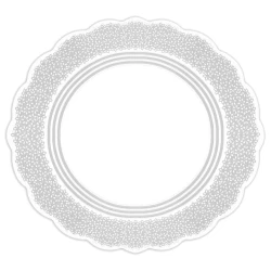 Renda celofane redondo 48cm isabelli branco com 50 unidades