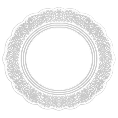 Renda celofane redondo 48cm isabelli branco com 50 unidades