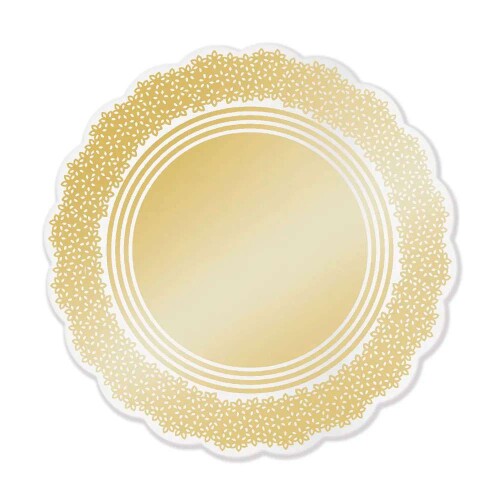 Renda celofane redondo 68cm isabelli ouro com 50 unidades
