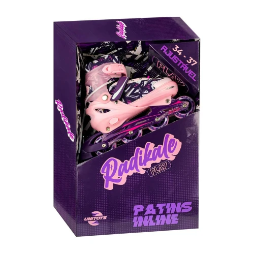 Roller patins 34/37 menina inline rosa Unitoys