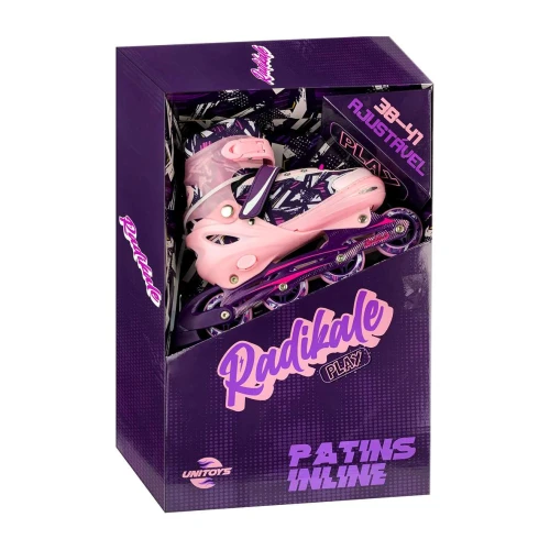 Roller patins 38/41 menina inline rosa Unitoys