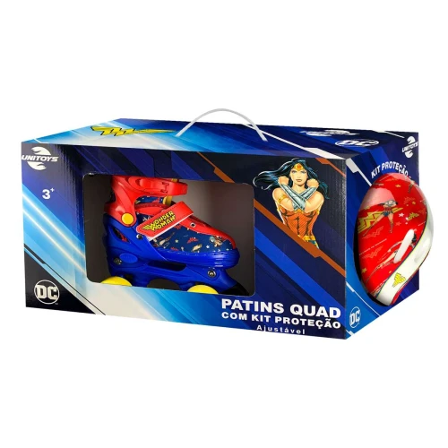 Roller patins kit 30/33 menina quad mulher maravilha Unitoys