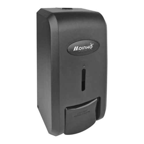 Saboneteira para parede com reservatorio 800ml preto com logo Moinho