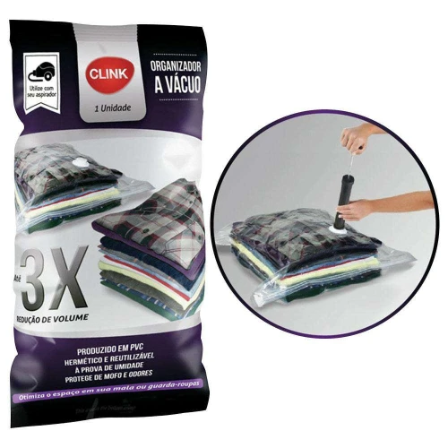 Saco a vacúo para compressao de roupa 60x80cm clink Saco a vacúo para compressao de roupa 60x80cm clink
