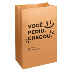 Saco de papel kraft delivery 25x18x12cm com 50 unidades decorado