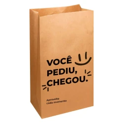 Saco de papel kraft delivery 32x18x12cm com 50 unidades decorado