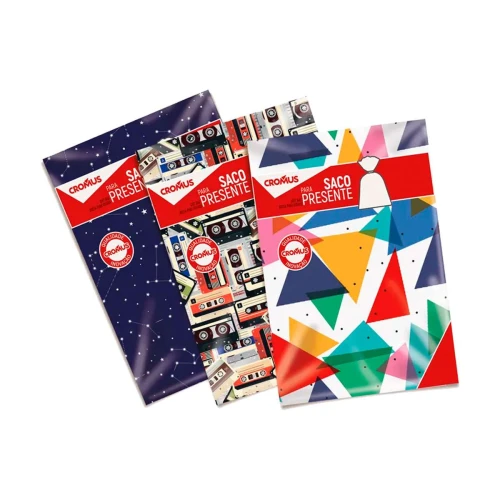 Saco metalizado 20x29cm Casual Neutro sortidos com 50 unidades Cromus