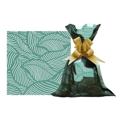 Saco metalizado 25x35cm neutro Green Leaf com 50 unidades Gala