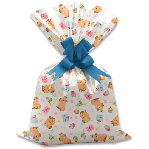 Saco metalizado 30x45cm infantil menina modelos variados com 50 unidades