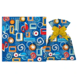 Saco metalizado 25x35cm neutro Geometric com 50 unidades Gala