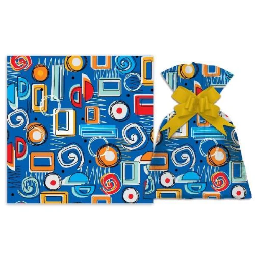 Saco metalizado 30x45cm neutro Geometric com 50 unidades Gala