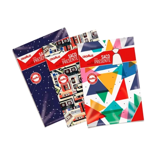 Saco metalizado 35x54cm Casual Neutro sortidos com 50 unidades Cromus
