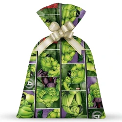 Saco metalizado 30x44cm infantil hulk com 40 unidades