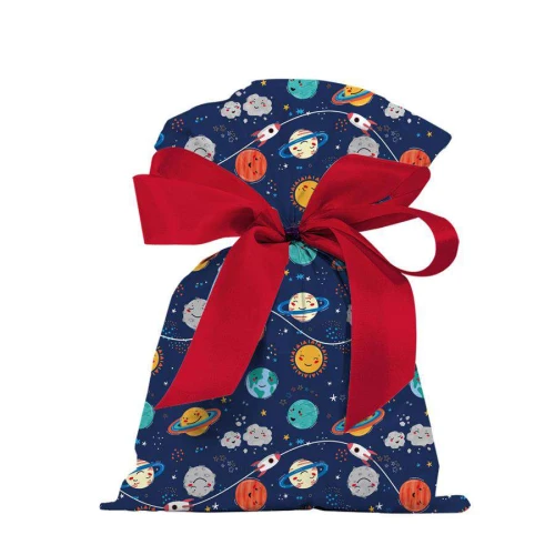 Saco metalizado 43x59cm infantil Baby Planet com 50 unidades Gala