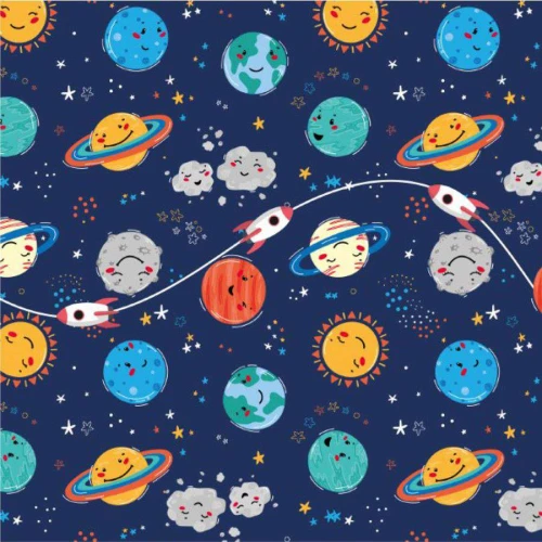 Saco metalizado 43x59cm infantil Baby Planet com 50 unidades Gala