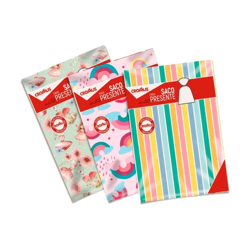 Saco metalizado 35x54cm infantil menina sortidos com 50 unidades Cromus