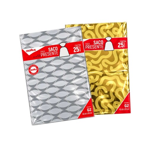 Saco metalizado 45x59cm neutro sortidos 25 unidades Saco metalizado 45x59cm neutro sortidos 25 unidades