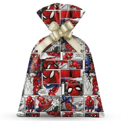 Saco metalizado 50x70cm infantil spider man com 40 unidades