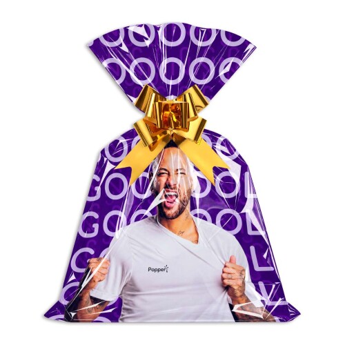 Saco plástico lembrancinha neymar jr 15x25cm com 8 unidades Saco plástico lembrancinha neymar jr 15x25cm com 8 unidades