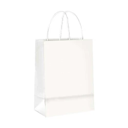 Sacola para presente de papel 21,5x15x8cm branco P