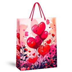 Sacola para presente de papel 25x35cm Jardim do Amor