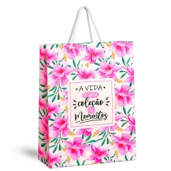 Sacola para presente de papel 25x35cm Tropical