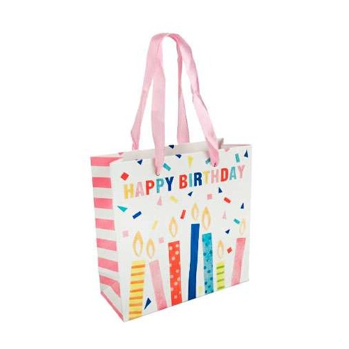 Sacola para presente papel 14,5x15cm happy birthday Sacola para presente papel 14,5x15cm happy birthday