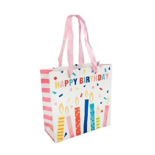 Sacola para presente papel 14,5x15cm happy birthday Sacola para presente papel 14,5x15cm happy birthday