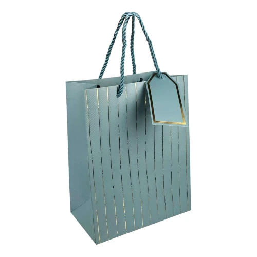 Sacola para presente papel 18cmx23cm decorada listras Amigold