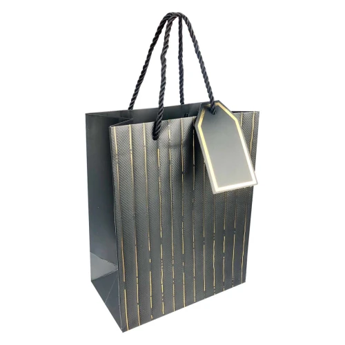 Sacola para presente papel 18cmx23cm decorada listras Amigold