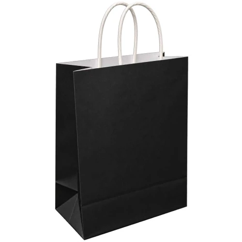 Sacola para presente papel 26x19,5x9,5cm preto m (v)