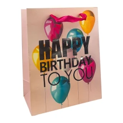 Sacola para presente papel 14,5x15cm happy birthday