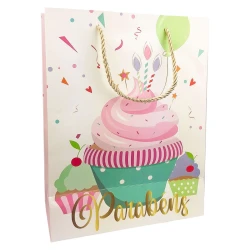 Sacola para presente papel aniversário 28x37cm