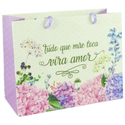 Sacola para presente papel para vinho 12x36cm
