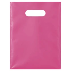 Sacola plástica para loja fina 20x30cm rosa com 50 unidades