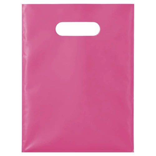 Sacola plástica para loja fina 20x30cm rosa com 50 unidades