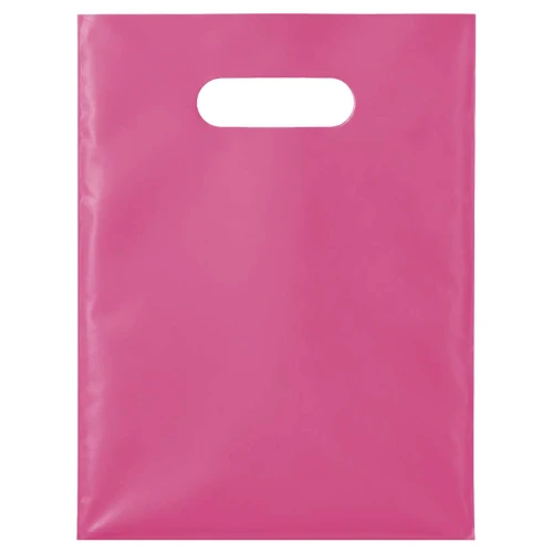 Sacola plástica para loja fina 30x40cm rosa com 50 unidades