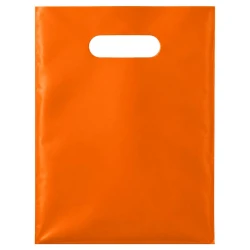 Sacola plástica para loja fina 20x30cm laranja com 50 unidades