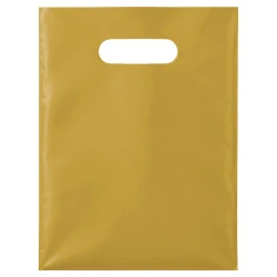 Sacola plástica para loja fina 40x50cm ouro com 50 unidades