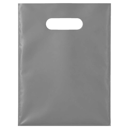Sacola plástica para loja fina 40x50cm prata com 50 unidades